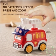 Cute Press Face Changing Toy Car - Ambulance Police Excavator Vehicle for Kids 2-4 Years Old