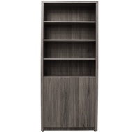 [特價]IHouse-樂活 2.7尺開放式雙木門書櫃古橡