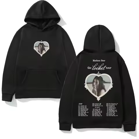 Madison Beer The Locket Tour 2026 Hooded Casual Fleece Sweatshirt Harajuku High Quality Hoody Autumn