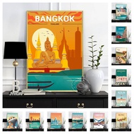 Travel City Art Print Poster Bali Bangkok Norway Bejing Berlin Boston California Canada Wall Picture
