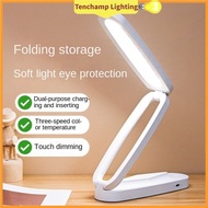 🔥Ready Stock🔥Tenchamp Wireless Folding Table Lamp USB Rechargeable Desk Lamps Eye Protection Study Reading Light Bedside Night Lights for Bedroom Dormitory Home Office Warm White 护眼折叠式台灯