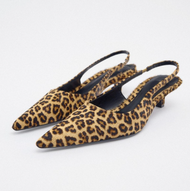 2025 ZARAˉ Family Leopard Print Animal Print Dew Heel Low Heel Shoes Womens Fine Heel 2023 New Casua