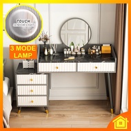 [OneHome] Dressing Table LED Mirror Drawer Rack Cosmetic Make Up Skincare Meja Laci Cermin Rak Kotak