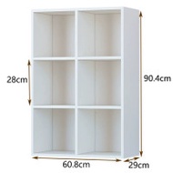 簡約方格儲物木櫃-白色6格（60*29*90cm） | 16mm厚板 | 全四邊精細封邊