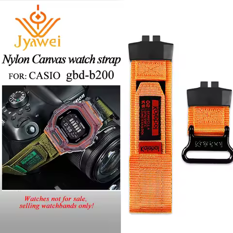 Nylon Watchband For Casio G-SHOCK Black Knight 3506 GBD-200SM-1A5/6/UU-1/9 modified Canvas Watch str