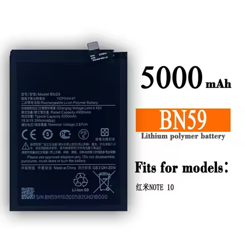 New High Quality BN59 4900mAh Battery For Redmi Note10 Note 10 Pro 10S Note 10pro Global + Free Tool