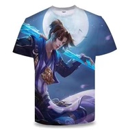 Se7en shop  เสื้อเชิ้ตแขนสั้นพิมพ์ลายกราฟิกที่ด้านหน้า เสื้อยืดชาย Honor of Kings ไซส์