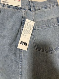 UNIQLO U高腰寬擺牛仔褲 24cm