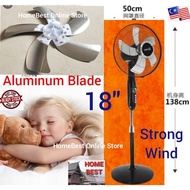 18 Inches 4 Speed Super Strong Wind Stand Fan Timer 1 Hr-Kipas Berdiri Aluminum Blade
