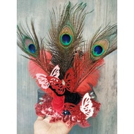 Peacock feather headpiece