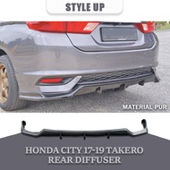 HONDA CITY 2017-2019 TAKERO REAR DIFFUSER GM6 FACELIFT 2017 2018 2019 MATERIAL PUR WITHOUT PAINT