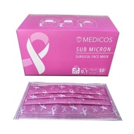 Medicos surgical face mask 3 ply 1pcs pink ribbon limited edition