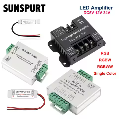 Control LED amplifier RGB RGBW 4/5 pins DC 5V 12V 24V LED strip repeater signal accessory for RGB RG