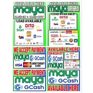 Gcash maya rate signage Laminated paybills load small business sari sari store homebase