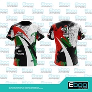 Ebola Sublimation/Baju Free Palestine Microfiber T-shirt Gaza Palestine 09 Stripes