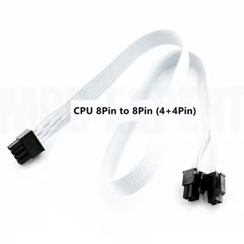 White CPU Power Supply Cable EPS/ATX12V 8Pin to 4+4Pin for Corsair RM750 RM850 White Version Modular