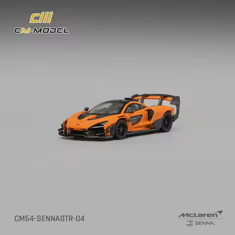 CM 1:64 McLaren Senna GTR Papaya Orange Alloy Diecast Car Model Collect Ornaments Gift Toys