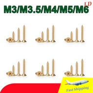 H68 Brass Cross Countersunk Head Self-Tapping Screws Pure Copper Wood Screws All Copper Flat Head Se