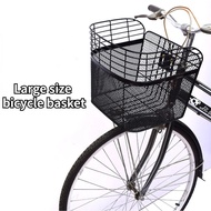 유Large Bicycle Basket Folding Bicycle Front Basket Bike Universal Wire Basket Black Mesh Basket aJ