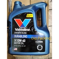 Valvoline Durablend SAE 10W-40 (4L)-Semi Synthetic Car Engine Oil **Old Packing**BUY OIL FILTER FREE OIL SUMP NUT WASHER