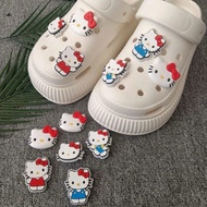 [Set of 6 Charms] Slipper Kity, Embossed 3D Jibbitz Sticker attached to sandals