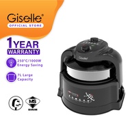 Giselle Air Fryer Air Cooker with a Glass Lid 7L Large Capacity Oil-Less Multi cooker with Extender 