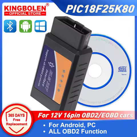 ELM327 Bluetooth V1.5 PIC18f25k80 Chip Diagnostic tool J1850 elm 327 V 1.5 for OBDII OBD2 vehicle an