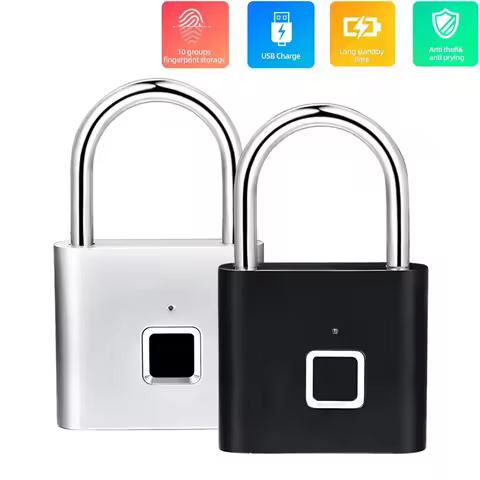 Keyless Fingerprint Padlock Ultra Light One Touch Open Fingerprint Door Lock For Gym School Luggage 