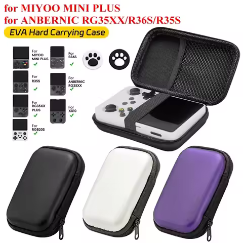 Portable Hard Carrying Case with 2 Joystick Caps Handheld Game Console Carrying Bag for Miyoo Mini P
