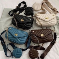 Gs28 Contemporary Fashion Slingbag Bag set 2in1 Women's Chain Sling Bag GS350