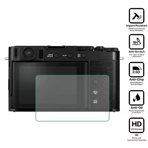 Anti-Fingerprint Screen Protector Durable Anti-Scratch Tempered Glass 0.26mm for Fujifilm X100 VI/Fu