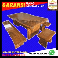Meja makan kayu jati trembesi meh suar minimalis bulat ukiran asli jepara asli set 4 6 8 kursi 4 6 8