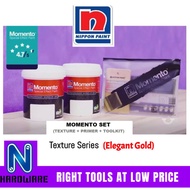 Nippon Paint Momento Set (Top Coat Textured Elegant Gold 1L + Primer 1L + Toolkit)