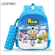 Tas Ransel Anak TK PAUD Karakter Pororo Bonus Tempat Pensil Termurah