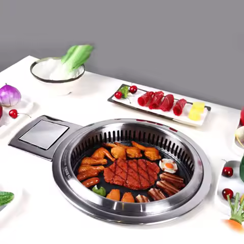 Wholesale Smokeless Korean Charcoal BBQ Grill Restaurant Baking Ovens Stove Table Barbecue Indoor BB