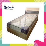 เตียงไม้3.5ฟุต หัวเตียงเอนรับหลัง และเสริมเหล็กเพิ่มความแข็งแรง  [สินค้าพร้อมส่ง ] Brownfurniture