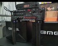 BMB6.5喇叭連AMP shure紅外無線咪