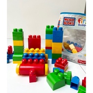 Preloved Mega Bloks BIG Building Bag (80 pcs) - Fisher Price Mega Blocks Educational Building Blocks