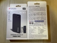 全新 行貨 Verbatim 10000mAh PD & QC3.0 Power Bank 66972 尿袋 充電寶