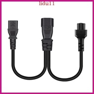 LID 3Pin Connector IEC320-C14 to IEC320-C13+C5 Converter Adapter Power Cable Cord