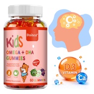 Daitea Kids Gummies with OMEGA DHA and Vitamin D for Healthy Brain Development and Immune Support - 