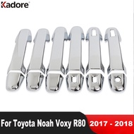 For Toyota Noah Voxy R80 2017 2018 ABS Chrome Car Door Handle Cover Trim Side Door Handles Catch Cap Overlay Exterior Accessories