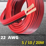 5/10/20 Meters 2PIN Electrical Wire Tinned Copper PVC Insulated Red Black Cable For Single Color LED