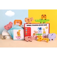 [B 87 Store](Ready Stock)Animal Stacking Block Game Montessori Toy