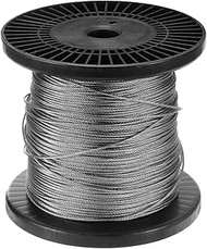 uxcell 1/16" (1.5mm) 600ft (183m) 304 Stainless Steel Cable Wire Rope 7 x 7 Strands Core Aircraft Wi