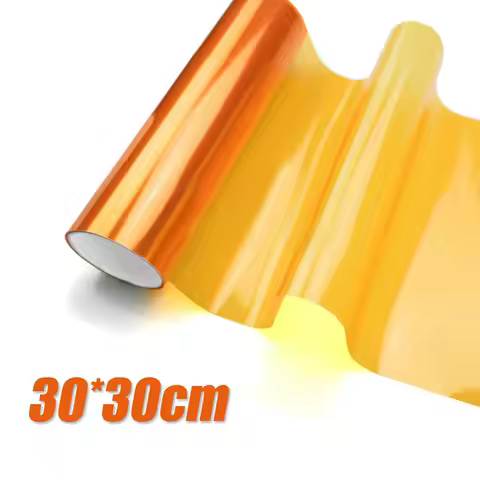 12"x12" Amber Orange Headlight Taillight Fog Light Film PVC Tint Overlay Vinyl Film Cover Protective