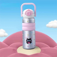 botol air 600ml tumbler thermos Straw kids student cartoon tahan sejuk 316 Stainless Steel