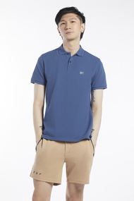 ESP เสื้อโปโลปักโลโก้ ผู้ชาย สีน้ำเงินเข้ม | Logo Polo Shirt | 3674