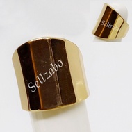 Alloy Rings US Size 8 Broad Gold Golden Accessories Aksesori Emas Cincin Ladies Women Mens Guys Styl