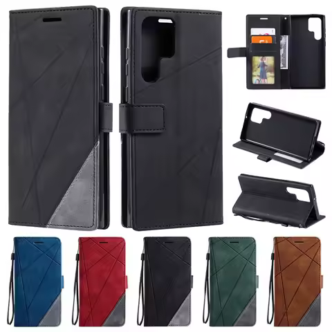 For Samsung Galaxy S23 Ultra Case Flip Wallet Leather Case on for Funda Samsung Galaxi S 23 Ultra S2